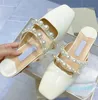 Fashion Ballerinas Women's Sandals Pumps London Italy Luxury Pearls Ankle Chain Embellished Grid Square Toes Designer Ballet Flats Sandal High Heels
