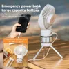 Elektriska fläktar 10000mAh Portable Camping Fan Rechargeble Remote Control Circulator Wireless Tak Electric Fan Power Bank Ledlighering TripoD YQ240104