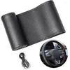Steering Wheel Covers 38cm Car Braid Cover With Needle Thread Hand-Stitched Artificial Leather PU Auto Accessories