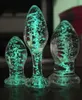 Top bouchon anal en verre lumineux jouets sexuels anaux bijoux en cristal toucher lisse godemichet anal jouets sexuels gays perle anale jouets sexuels érotiques pour 4393622
