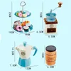 Kids Simulation Afternoon Tea Toys Set DIY Pretend Play Kitchen Toys Food Coffee Machine Dessert Play House Toys For Girls Kids 240104