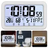 Table Clocks Large Display Digital Wall Clock With Indoor Temperature And Humidity Desk Calendar Alarm For Home Office