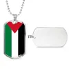 Emaljerad rostfritt stål 18K Guldpläterad Map Palestine Products Flag Tag Pendant Halsband