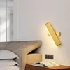 Lampade da parete Lampada moderna a LED Interruttore Kawaii Room Decor Deco Apparecchio di illuminazione Applique Lettura in legno antico con puleggia