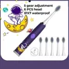 Barn Sonic Electric Tooth Brush Colorful Cartoon for Kids Ultrasonic Soft Fur Automatisk vattentät med ersättningshuvuden 240104