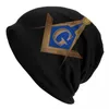 Berets Freemason Symbol Skullies Beanies Caps Unisex Outdoor Winter Warm Knitting Hat Adult Masonic Mason Freemasonry Bonnet Hats