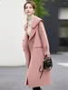 Kvinnors dikerockar Autumn Winter Temperament Woolen Coat för kläder Solid Color Doll Collar Mid-Length Jacket Felose ZM338