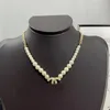 Anhänger Perle Choker Halskette Designer Schmuck Lange Neckalce Klassische Kette für Frauen hochwertige goldene Halsketten Großhandel Originalqualität