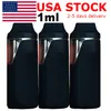 USA STOCK 1 ml Einweg-Vape-Stift E-Zigarette Mini-Pod-Box Stifte Karren Dickes Öl Leere Snap-On-Spitzen USB wiederaufladbar 280 mAh Akku Keramikspule Verdampfer Schwarze Stifte