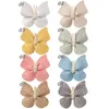 Accessoires pour cheveux, 60 pièces/lot, épingles à cheveux Vintage avec nœud papillon pour bébé, pinces en Faux cuir de 2.2 pouces, cadeau de vacances pour filles