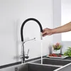 Filter Kitchen Faucet Black Dual Spout Drinking Water Faucet Mixer 360 Degree Rotation Cold Water Purification Feature Tap 240103