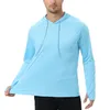 Summer Men rybacki Chłodzenie z kapturem Męskie rękawie UPF 50 Rash Guard Hoodie Tracksuit bieganie do wędrówki Jogger Shirt 240103