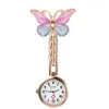 10 шт./лот, красивые мультяшные красочные блестящие бабочки, карманные часы FOB для медсестры, доктора, женские часы, булавки для платья, часы 240103