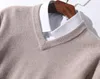 Super 100 Cashmere Sweater Men Pullover Autumn Winter Warm Classic Vneck Sweaters Male Jumper Jersey Hombre Pull Homme 240104