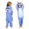 Kids Winter Stich Pyjamas Kinderen Panda Dinosaur Sleepwear Unicorn Kigurumi onesies voor jongensmeisjes Deken Slaper Baby Kostuum 240103