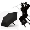 Parapluies Trifold Samurai Sword Umbrella Creative Cadeau personnalisé 6 Couteau d'os Résistance au vent Hommes Accessoires de maison d'été