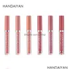 Zestawy do makijażu 6pc/zestaw Handaiyan Veet Matte Lip Gloss Purple Red Earth Nude Pigment Długo wodoodporny płynny krem ​​kremowy Dhoplop