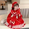 Robe de princesse Lolita en peluche pour filles, haut de gamme, robe de Banquet exquise pour enfants, hiver