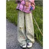 Damesjeans 2024 Vintage Tie Dye Ripped Casual Hoge Taille Street Style Rechte Broek Wijde Pijpen Baggy Y2K Denim Broek