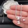 Crystal Letter Pendants Designer Necklaces Sier Plated Gold Titanium Steel Heart Pendant Pearl Chains Women Girl Valentines Engagement Brand