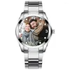 Zegarwnicy na rękę Niestandardowe Po oglądanie obrazu DIY Imago Logo zegarki Kwarcowe Zegarki Drukuj obraz na metalowej tarczy nigdy nie zanika unikalny prezent dla par