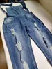 Jeans femininos macacão jeans para mulheres 2023 jeans rasgados mulher macacão elástico calças jeans suspender calças jean femme streetwear mujer xl yq240104