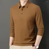 Camisas casuais masculinas negócios negócios manga longa camiseta confortável sólido top baggy pullovers férias férias diárias M-4XL