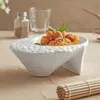 Rock patterned Solid Color Light Flat Plate Ceramic Steak Plate Western Food Plate Household Dish Bowl