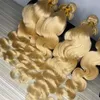 Topkwaliteit Peruaans Maleisisch Indiaas haar 613 Blonde Body Wave Golvend Haarextensions 3 bundels Hot Selling 100% Ruw Maagdelijk Remy Menselijk haar