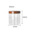 Storage Bottles 14pc Cream Containers 89Dia.Empty Food Candy Pots Clear Plastic PET 250G 300G 400G 500G Cosmetic Hair Oil Jars With Brown