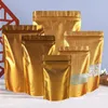 50 pcs 18*26 cm Gold in rilievo grande borsa in alluminio in alluminio in alluminio starsi ribellabile con sacchetti di plastica mylar ricostruibili per alimenti per chicchi di chicchi di fagioli bqwus