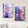 G-Genshin Impact Sangonomiya Kokomi Pôsteres de jogos e impressão em tela Imagens de arte de parede para sala de estar decoração de casa 240104