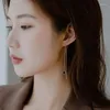 Orecchini pendenti moda coreana lunga catena goccia per le donne nero geometrico quadrato cuore orecchio linea ragazze regalo gioielli per feste