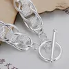 Link Bracelets High Quality Charm Solid Chain Fashion Beautiful Women Men Silver Color Jewelry Lady Wedding H059