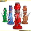 3D Hand Painting Bong 10 Inches Creative Five Eyes Monster Straight Tube Water Bong 14mm Bowl Downstem Smoking Accessories Hookah Glass Pipe