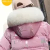 6-14 Years Girls Down Jacket Winter Keep Warm Long Style Parka Hooded Zipper Fur Collar Girls Outerwear Christmas Kids Clothes 240103