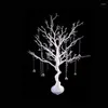 Decorative Flowers Elegant Wedding Table Centerpices White Wishing Tree With Acrylic Crystal Beads String For Party Valentine's Day DIY