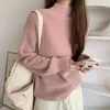 Pulls pour femmes mignon pull col roulé pull rose Kawaii hauts en tricot pour femme col haut vente vêtements de créateur chaud