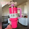 Stanleleliness Siyah Chroma Çikolata Altın Kozmo Pembe Flamingo 40Oz Hedef Kırmızı Söndürücü H2.0 Kahve Kupaları Araba Paslanmaz Çelik Tumblers Bardak Silikon Tutucu 1: 1 2prs