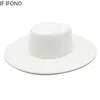 Klassieke Britse stijl 9,5 cm grote brede rand Fedora hoed voor vrouwen mode herfst winter vilt kerk hoeden trouwjurk jazz cap 240103