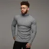 Printemps et automne mode col roulé hommes mince pull décontracté col roulé solide chaud Slim Fit pull hommes col roulé Pull Up hommes 240104