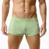 Men's Shorts Casual Silky Mesh Sports Boxer Breathable Side Split Gym Fitness Bottom Underwear Sleepwear