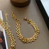 10 mm bred klockbandskedja choker halsband ihålig mässing 18k guldpläterade halsband för kvinnor franska ins heta modesmycken 2023