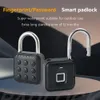 Inteligente biométrico impressão digital fechadura da porta keyless desbloqueio rápido anti roubo cadeado ip67 à prova dip67 água casa viagem segurança senha bloqueio 240104