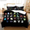 sets 2023 Alphabet Lore Bedding Set Single Twin Full Queen King Size Bed Set Aldult Kid Bedroom Duvetcover Sets Anime Bed Sheet Set L23