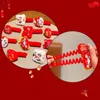 Hair Accessories Plush Telephone Line Rope Dragon Plastic Red Lion Dance Ring Straight Ties Year Ponytail Holder