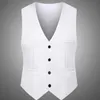 Designer Fashion Mens Suit Waistcoat Slim Fit Mens Formal Suit Vest Solid Color Single-Breast Business Office Male Clothing M-5XL