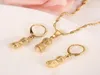 Brincos colar ouro dubai índia amendoim vintage balançar conjuntos de jóias para mulheres meninas festa jóias acessórios de noiva kids6329660