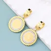 Dangle Earrings Sunspicems Gold Color Stainless Steel Women Earring Turkey Coin Jewelry Middle East Arab Round Pendant Muslim Non Fading