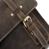 Pastas Crazy Horse Business Genuíno Couro Homens Saco Soft Handle Zipper Sólido Vintage Laptop para Mens Bags Maleta